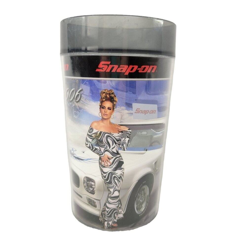 Snap On Tools Insulated 20 oz ThermoServ Travel Cup Calendar Girl April 2006 USA